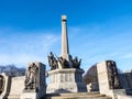 The War memorial in the model village of Port Sunlight, created by William Hesketh Lever for his soap factory workers. Royalty Free Stock Photo