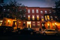 Homes on Monument Street, in Bunker Hill, Charlestown, Boston, M Royalty Free Stock Photo