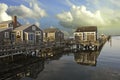 Homes over Water in Nantucket at Sunset, Massachusetts Royalty Free Stock Photo