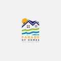 homes of parade logo simple nature vector