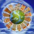 Homes and the planet Royalty Free Stock Photo