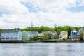 Homes in Quinnipiac River Park in New Haven Connecticut Royalty Free Stock Photo