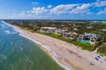 Aerial drone photo luxury mansions on the beach Royalty Free Stock Photo