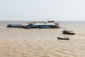 Homes on stilts on the floating village of Kampong Phluk, Tonle Sap lake, Siem Reap province, Cambodia Royalty Free Stock Photo