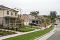 Homes under construction with completed homes Royalty Free Stock Photo