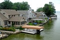 Homes on the water at Indian Lake ohio Royalty Free Stock Photo