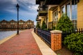 Homes on the waterfront in Fells Point, Baltimore, Maryland. Royalty Free Stock Photo