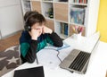 Homeschooled boy having online class Royalty Free Stock Photo