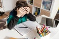 Homeschooled boy under stress Royalty Free Stock Photo
