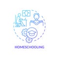 Homeschooling blue gradient concept icon