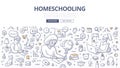 Homeschooling Doodle Concept