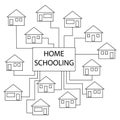 Homeschooling Home School Education Stick Figure Pictogram Icons