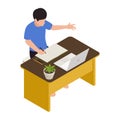 Homeschooling Isometric Vector Illustration