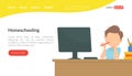 Homeschooling Landing Page Template, Education Online at Home Web Banner, Website, Homepage Vector Illustration