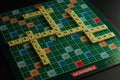 Homeschooling using scrabbles game Royalty Free Stock Photo