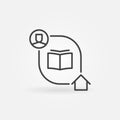 Homeschooling vector concept minimal outline icon