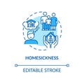 Homesickness turquoise concept icon