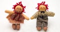 Homespun Red Checkered Raggedy Ann and Andy Dolls Royalty Free Stock Photo