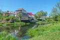 Homestead near river Royalty Free Stock Photo