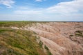 Homestead Overlook in Badland national park during summer. From grassland to valley. Badland landscape Royalty Free Stock Photo