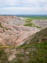 Homestead Overlook in Badland national park during summer. From grassland to valley. Badland landscape Royalty Free Stock Photo