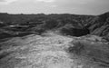 Homestead Overlook in Badland national park during summer. From grassland to valley. Badland landscape South Dakota Royalty Free Stock Photo