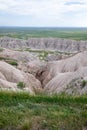 Homestead Overlook in Badland national park during summer. From grassland to valley. Badland landscape Royalty Free Stock Photo