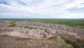 Homestead Overlook in Badland national park during summer. From grassland to valley. Badland landscape Royalty Free Stock Photo