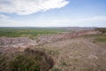 Homestead Overlook in Badland national park during summer. From grassland to valley. Badland landscape South Dakota Royalty Free Stock Photo