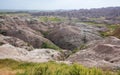 Homestead Overlook in Badland national park during summer. From grassland to valley. Badland landscape South Dakota Royalty Free Stock Photo