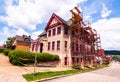 Homestead, Pennsylvania, USA 6/29/2019 An old apartment building being renovated Royalty Free Stock Photo