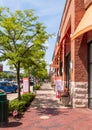 Homestead, Pennsylvania, USA 7/5/20 The sidewalk in front of retail shops in the Waterfront shopping complex