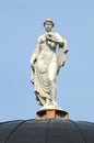 Homesteads Vorontsov. Moscow statue on the vaulted roof of the lodge Sunlight Royalty Free Stock Photo