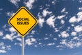 social issues traffic sign on blue sky Royalty Free Stock Photo