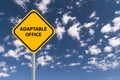 adaptable office traffic sign on blue sky Royalty Free Stock Photo