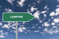 campfire traffic sign on blue sky Royalty Free Stock Photo