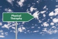 physical theraphy traffic sign on blue sky Royalty Free Stock Photo