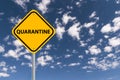 quarantine traffic sign on blue sky Royalty Free Stock Photo
