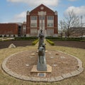 `Homeward Bound` by the late Allan Houser on the University of Oklahoma campus in Norman Oklahoma. Royalty Free Stock Photo