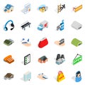 Homeward icons set, isometric style