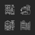 Homeware chalk white icons set on black background