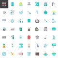 Homeware elements collection, flat icons set