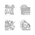 Homeware and furniture linear icons set