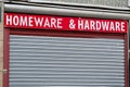 Homeware and hardware shop sign selling home improvement equipment