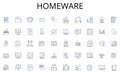 Homeware line icons collection. Inspire, Motivate, Empower, Guidance, Mentorship, Vision, Strategy vector and linear