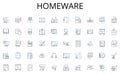 Homeware line icons collection. Knowledge, Data, Intelligence, Understanding, Insight, Wisdom, Comprehension vector and
