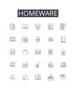Homeware line icons collection. Progress, Vision, Direction, Momentum, Evolution, Opportunity, Advancement vector and
