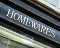 Homewares sign Royalty Free Stock Photo