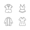 Homewear linear icons set