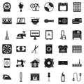 Homework appliance icons set, simple style Royalty Free Stock Photo